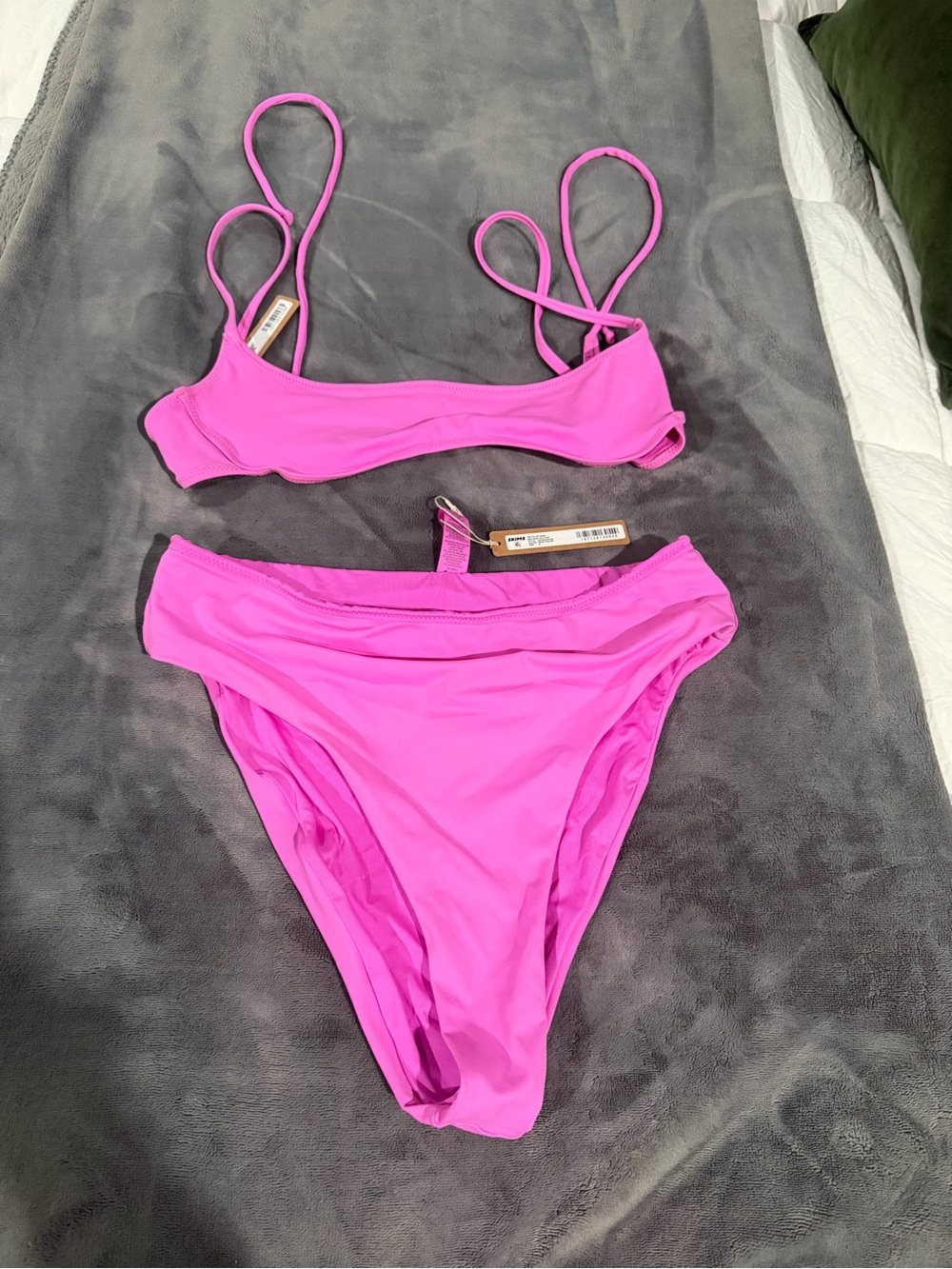 SKIMS Hot Pink Two-Piece Bikini Set